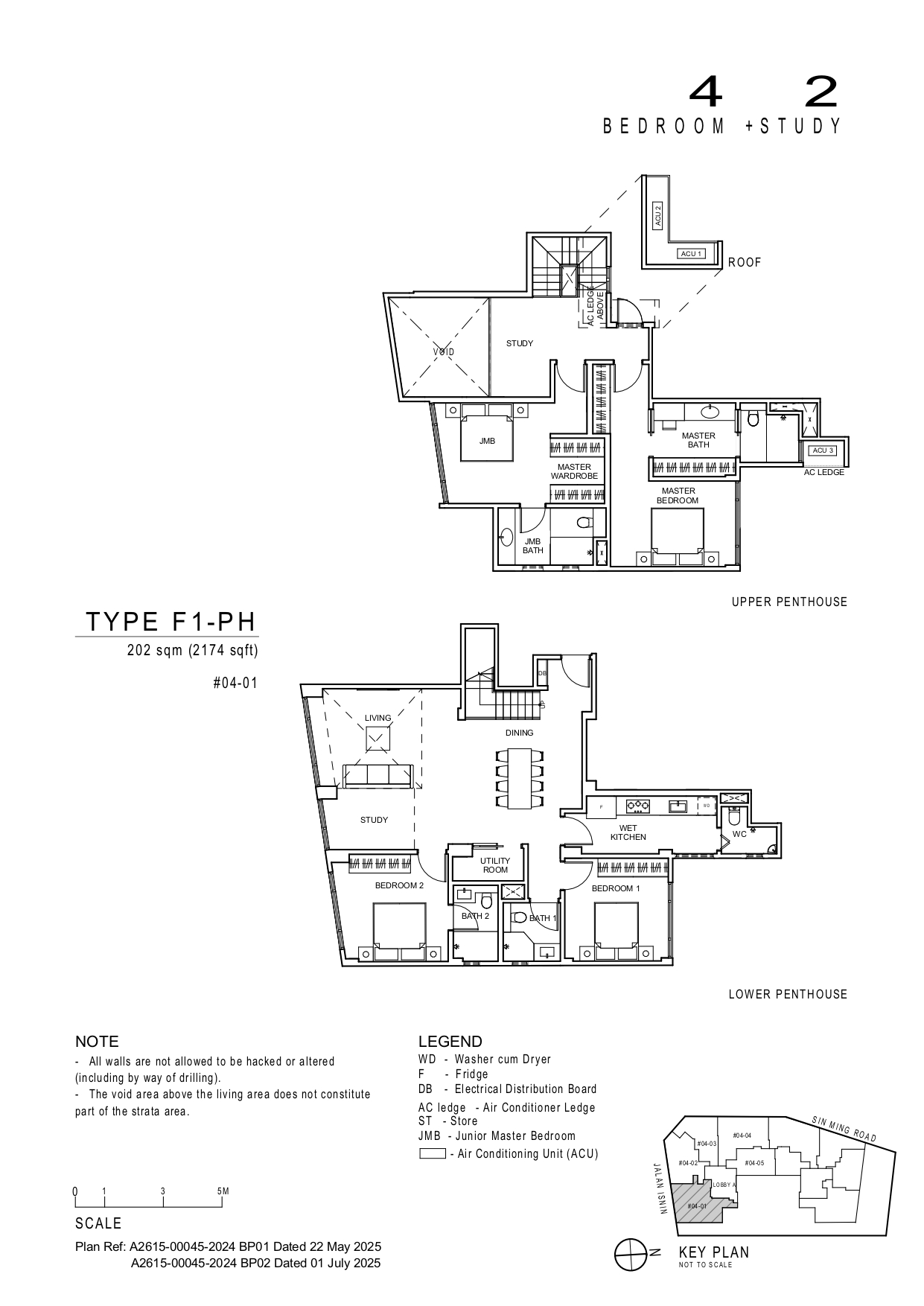 Floor plan of Artisan 8 type F1-PH, 4-Bedroom, 2,174 sq ft