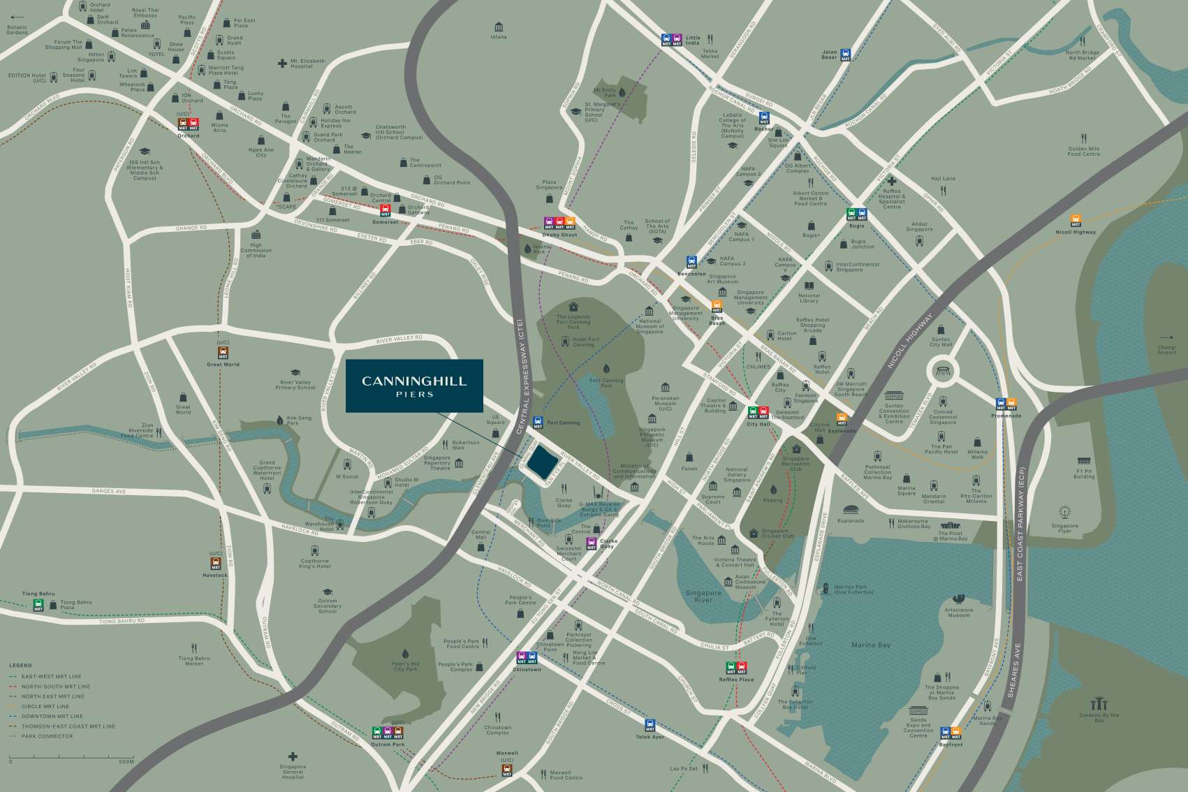 Canninghill Piers Location Map