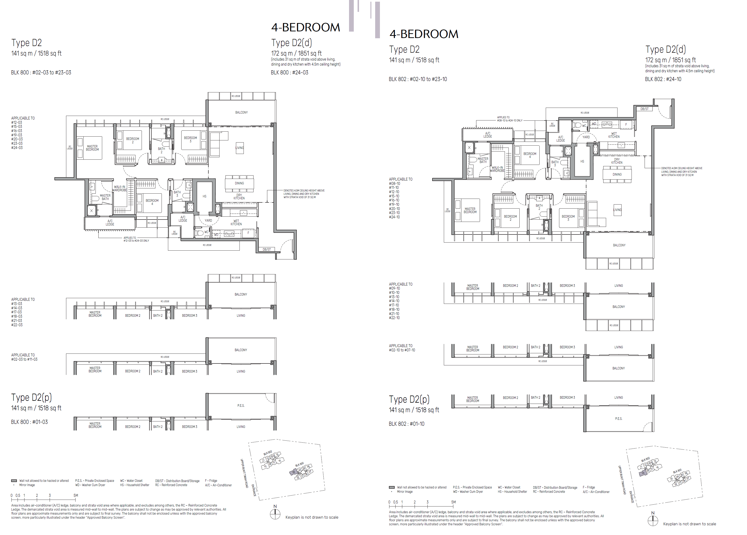 Floor plan of The Myst type D2, 4-Bedroom, 1,518 sq ft