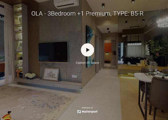 3D Virtual Tour of Ola EC 3 Bedroom + 1 Premium Type B5-R, 1055 sqft