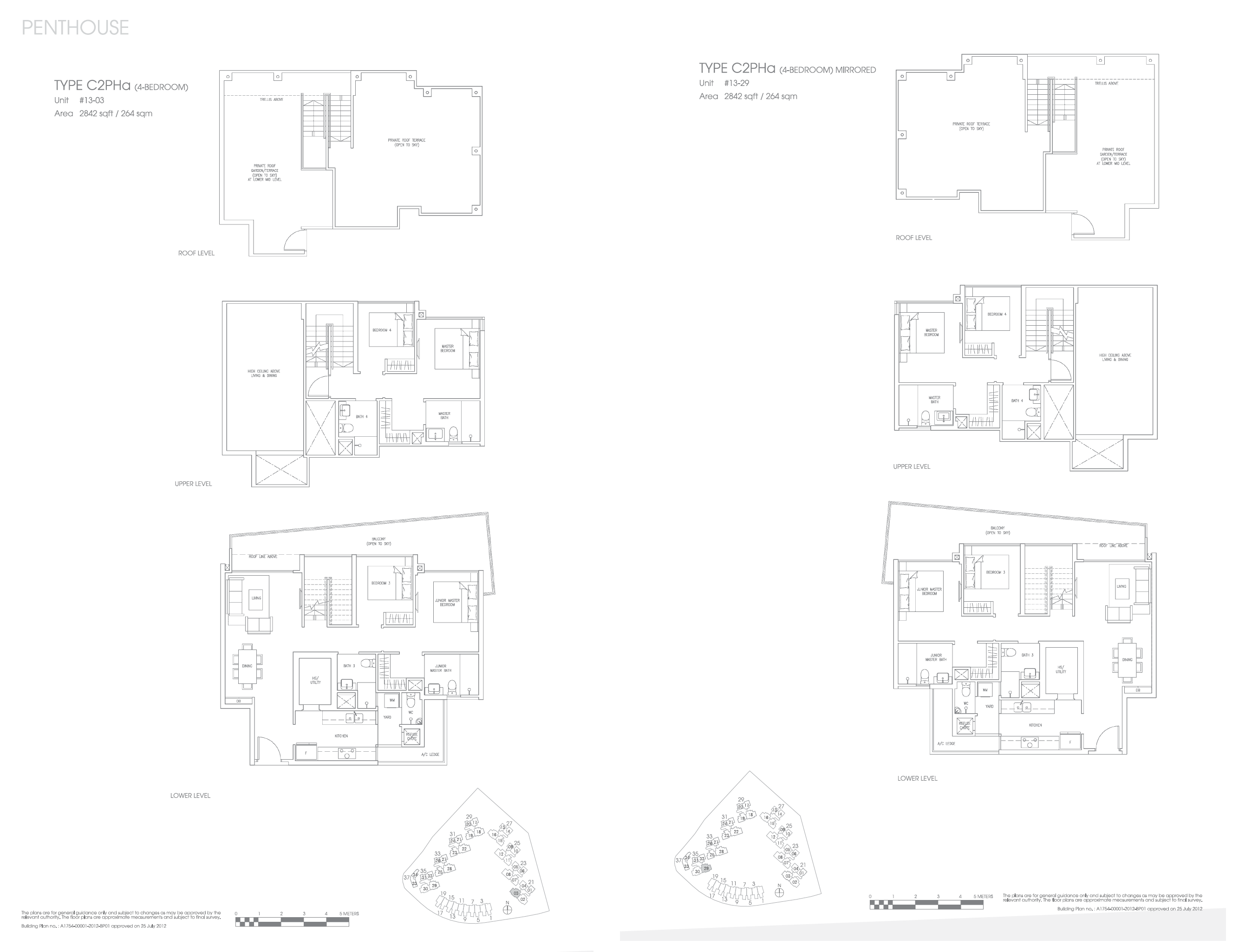 Floor plan of Skies Miltonia type C2PHa, Penthouse
