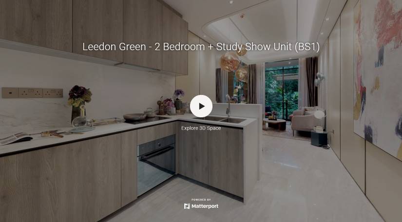 3D Virtual Tour of Leedon Green 2 Bedroom + Study, Type BS1 818sqft
