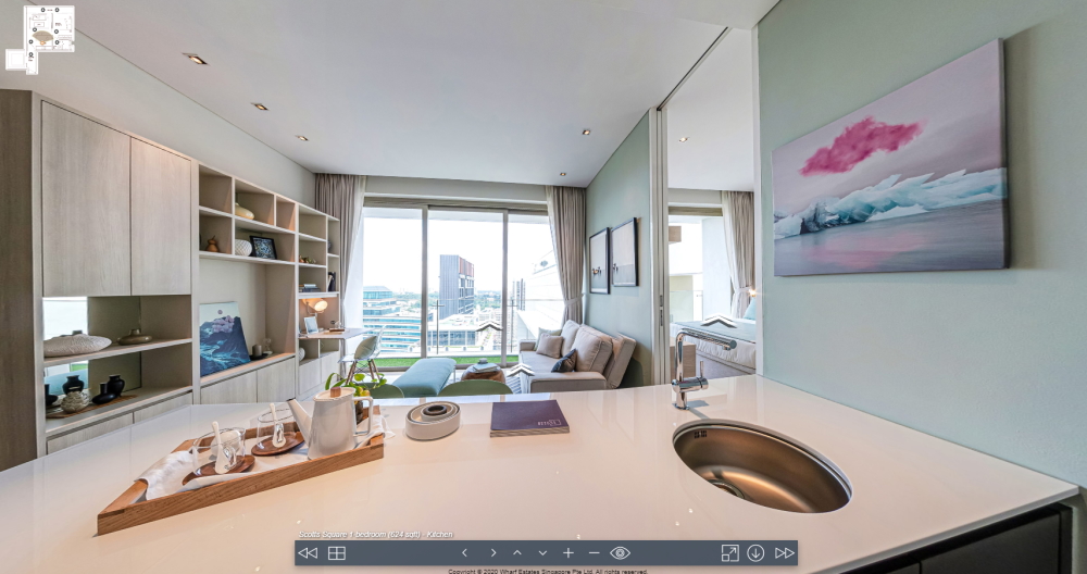 3D Virtual Tour of Scotts Square 1 Bedroom Showflat, 624 sqft