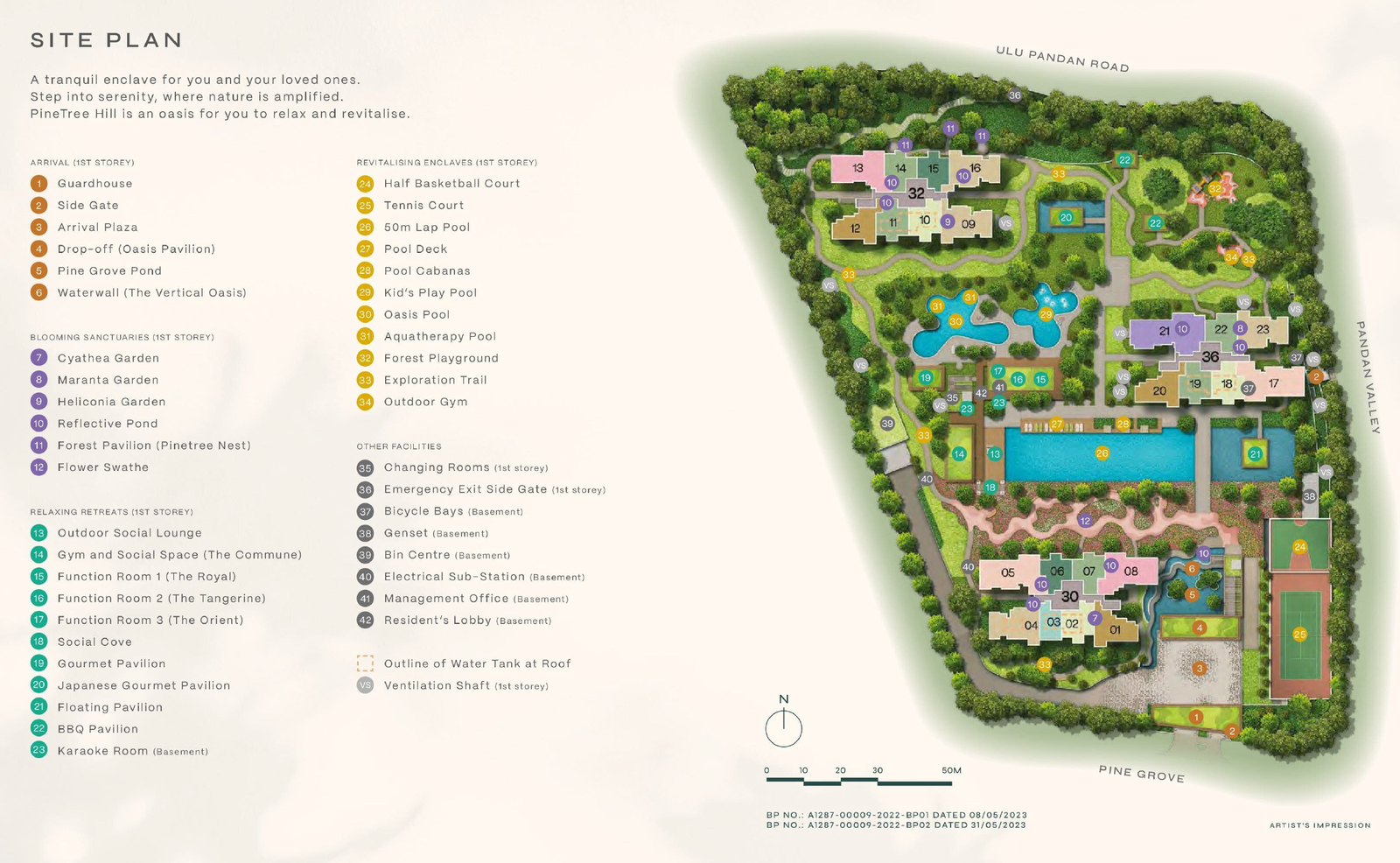 Site plan of Pinetree Hill