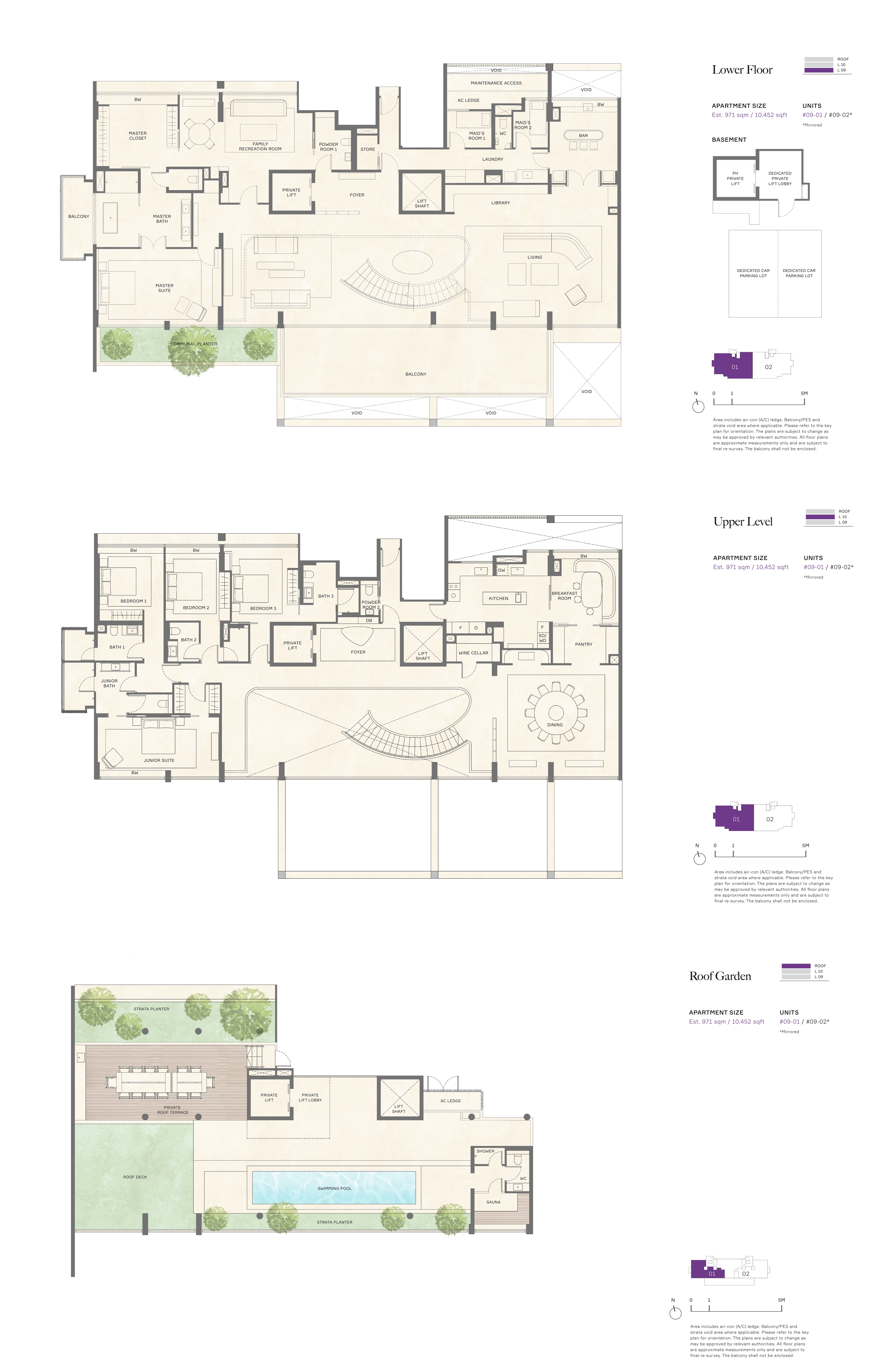 Floor plan of 21 Anderson type Penthouse, 5-Bedroom, 10,452 sq ft