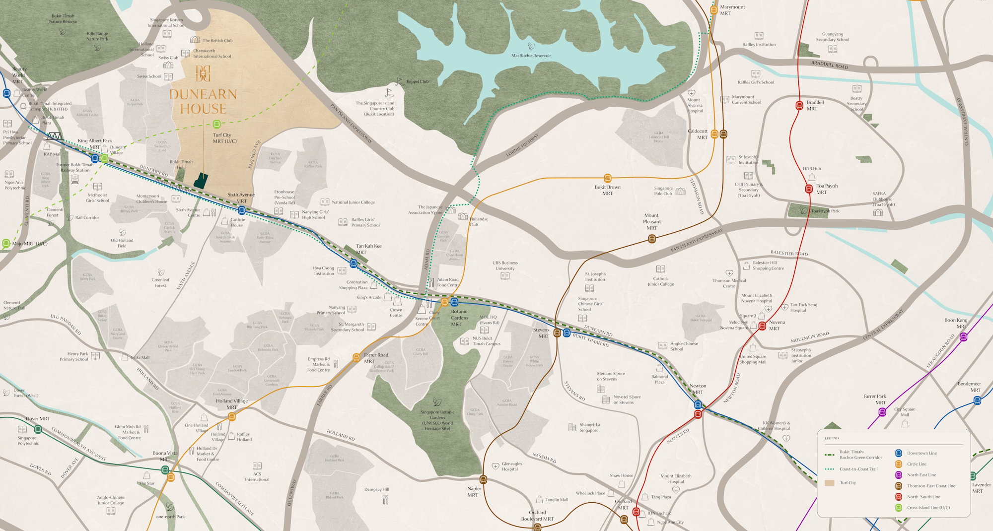 Dunearn House location map — District 11 (CCR)