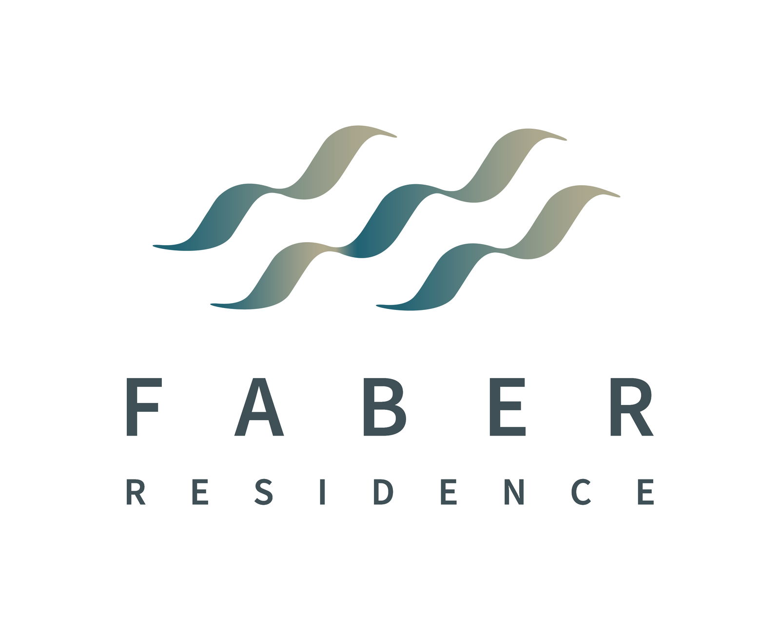Faber Residence — FR Stack Logo in Gradient on white frame
