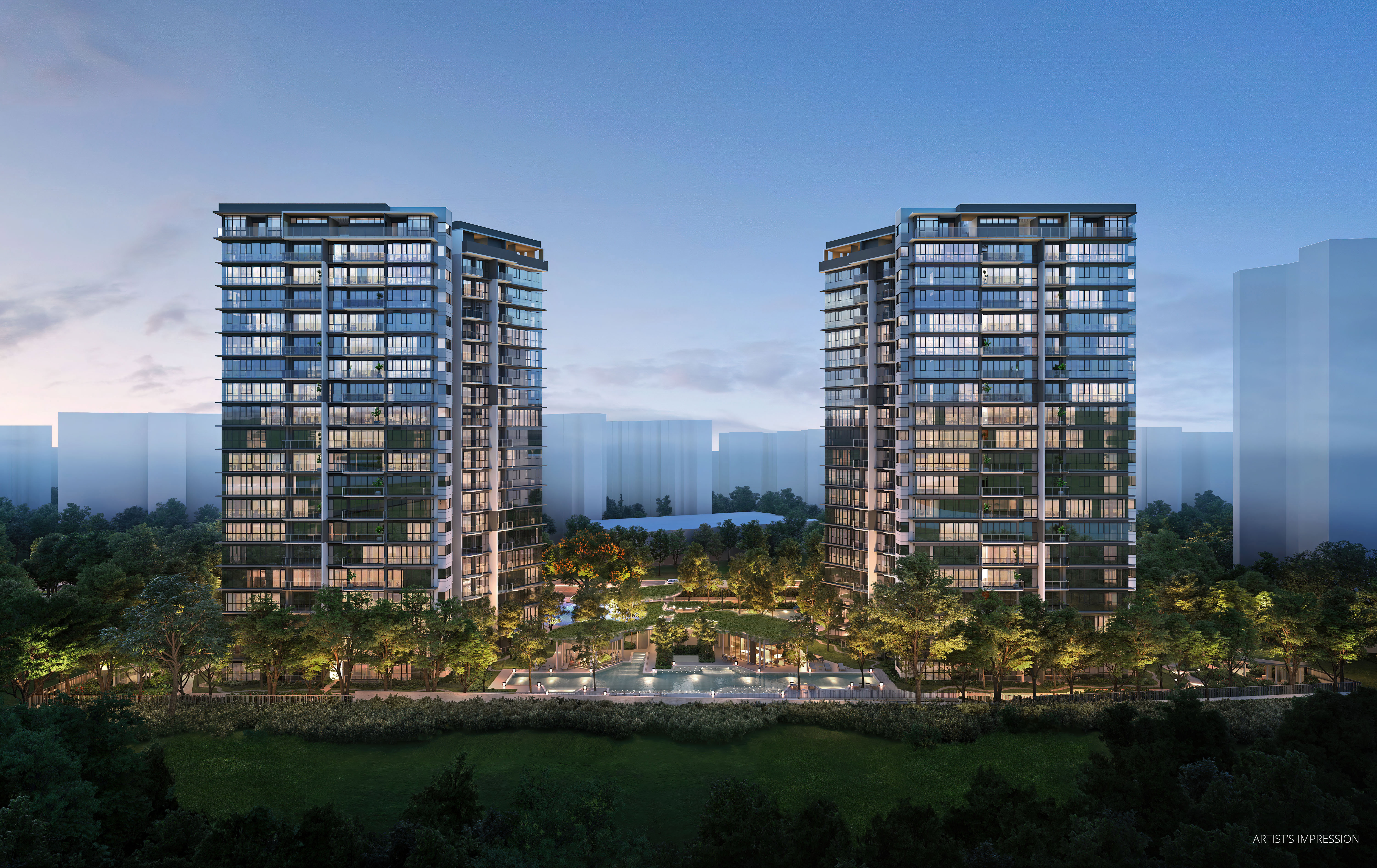 The LakeGarden Residences 嘉湖庭 — 03_Aerial_HBD_Night