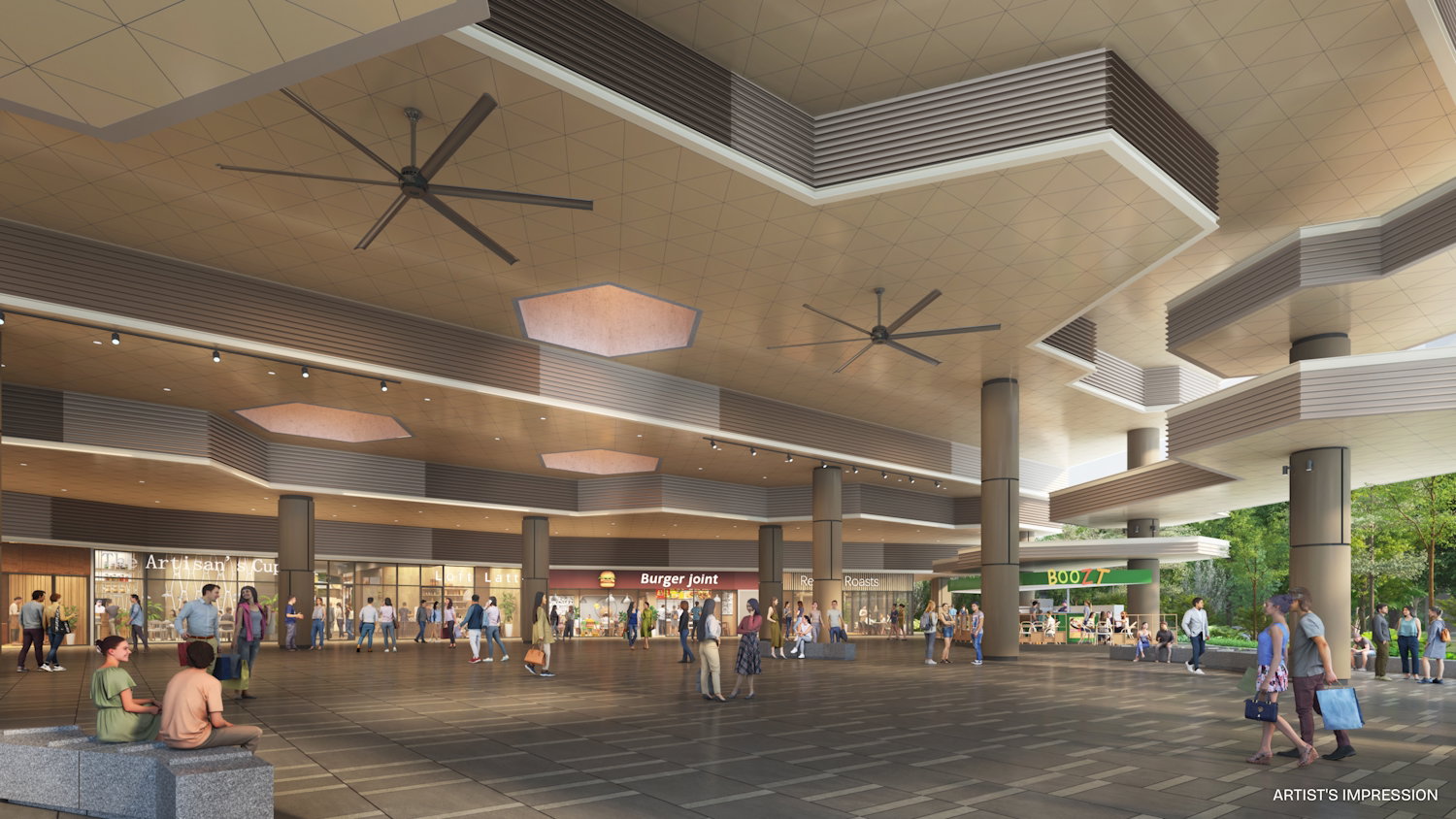 Pinery Residences — Pinery Mall_Community Plaza zoom in_Artist Impression