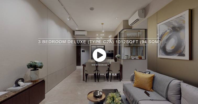 3D Virtual Tour of Jadescape 3 Bedroom Deluxe Type C2A, 1012 sqft