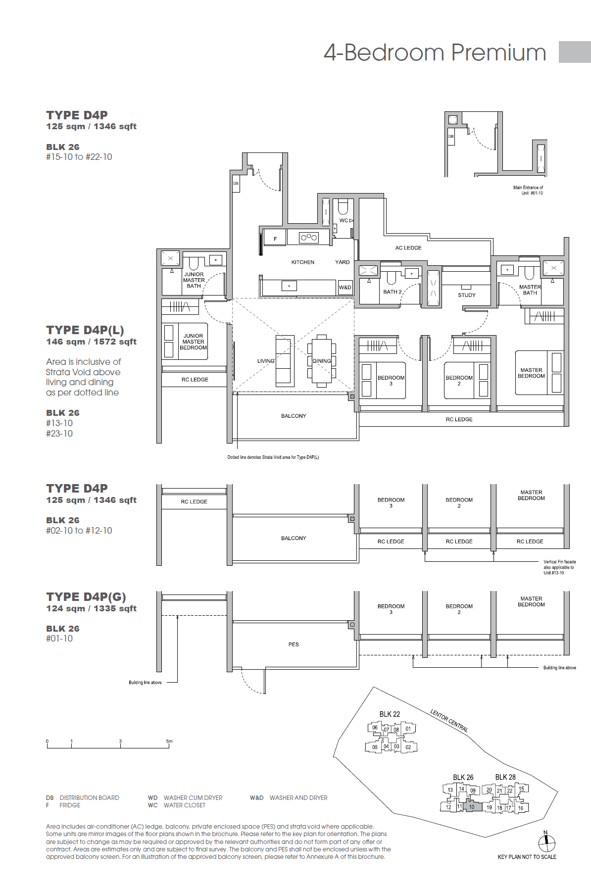 Floor plan of Hillock Green type D4P, 4-Bedroom, 1,346 sq ft